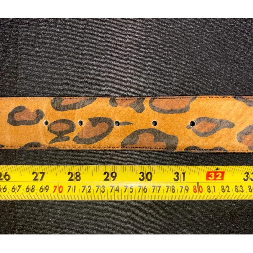 Vintage Women's Omega Leopard Belt Pig Suede Size M